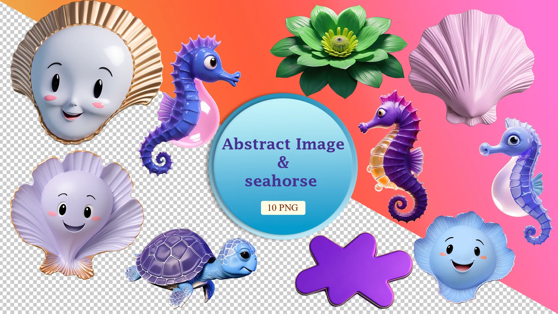Charming Sea Creatures and Floral Pack